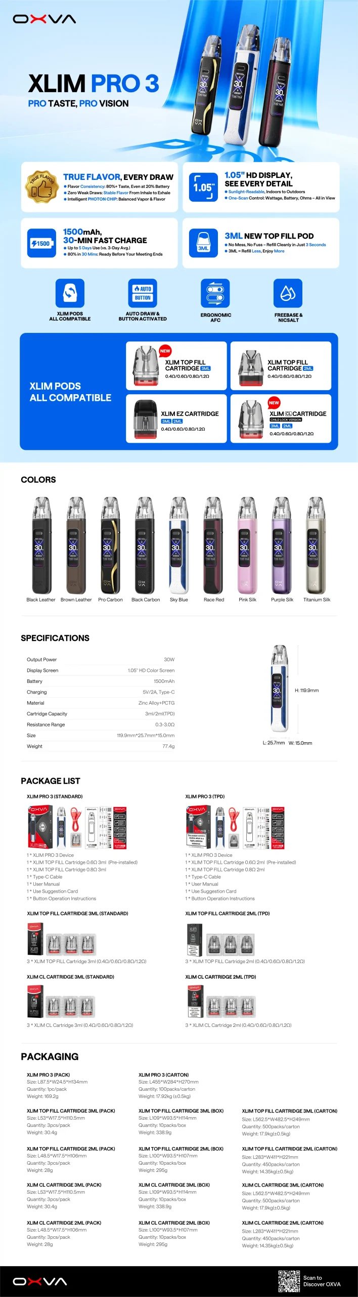 oxva xlim pro 3 pod kit specifications