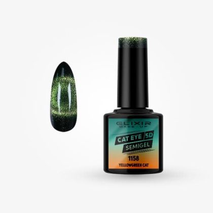 Elixir Ημιμόνιμο Βερνίκι Cat Eye 5D 8ml #1158 (Yellowgreen Cat)