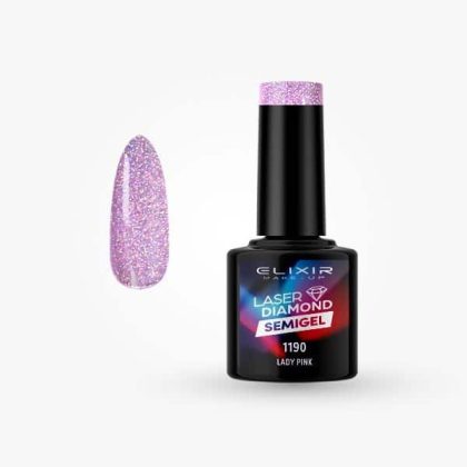 Elixir Ημιμόνιμο Βερνίκι Laser Diamond 8ml #1190 (Lady Pink)