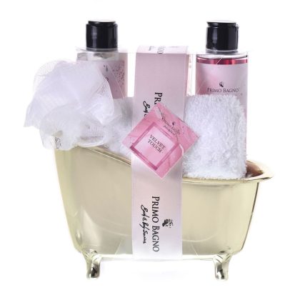 Gold Bathtub Velvet touch Shower Gel 150ml, Body Lotion 150ml, Bath Crystal 100g, Sponge & Towel