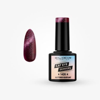 Elixir Ημιμόνιμο Βερνίκι 8ml #1426 (glittered eggplant)