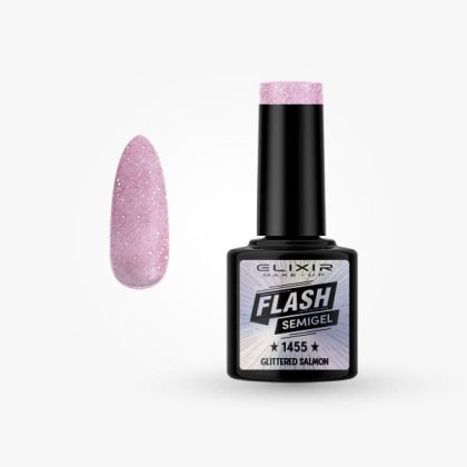 Elixir Ημιμόνιμο Βερνίκι 8ml #1455 (Glittered salmon)