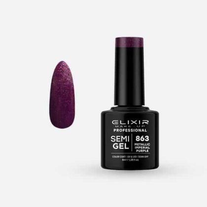 Elixir Ημιμόνιμο Βερνίκι 8ml #863 (Metallic Imperial Purple)