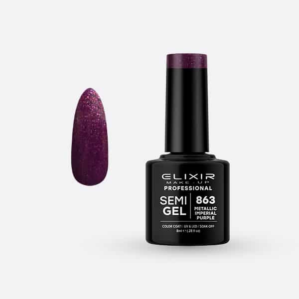 Elixir Ημιμόνιμο Βερνίκι 8ml #863 (Metallic Imperial Purple)
