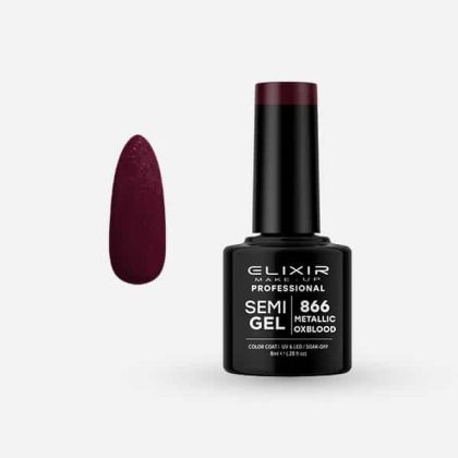 Elixir Ημιμόνιμο Βερνίκι 8ml #866 (Metallic Oxblood)