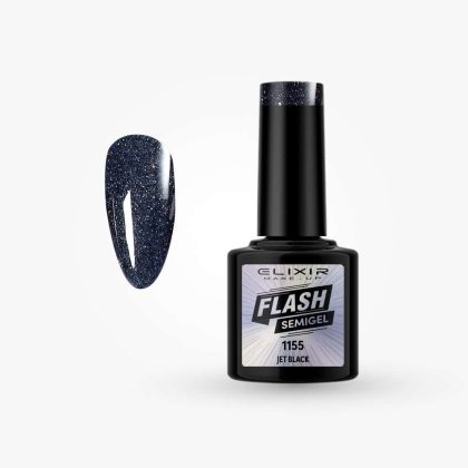 Elixir Ημιμόνιμο Βερνίκι Flash 8ml #1155 (Jet Black)