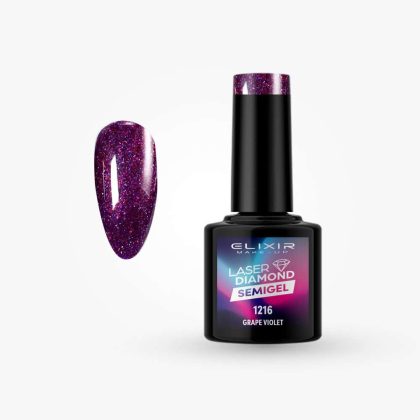 Elixir Ημιμόνιμο Βερνίκι Laser Diamond 8ml #1216 (Grape Violet)