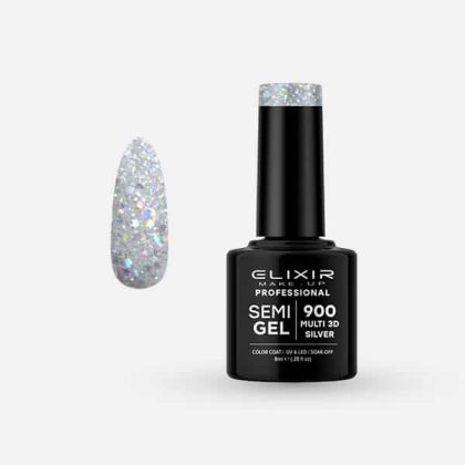 Elixir Ημιμόνιμο Βερνίκι 8ml #900 (Multi 3D Silver)