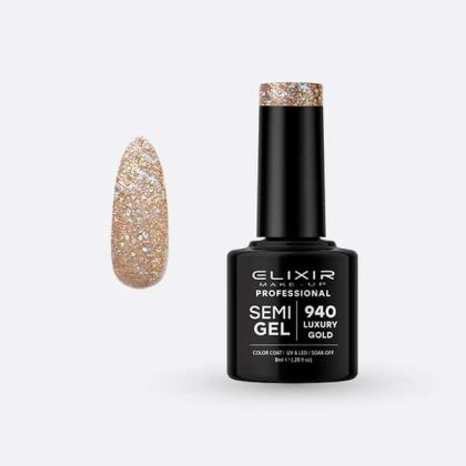 Elixir Ημιμόνιμο Βερνίκι 8ml #940 (Luxury Gold)