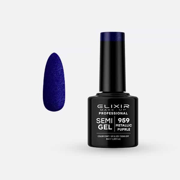 Elixir Ημιμόνιμο Βερνίκι 8ml #959 (Metallic Purple)
