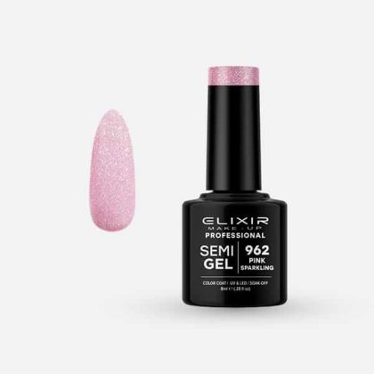 Elixir Ημιμόνιμο Βερνίκι 8ml #962 (Pink Sparkling)
