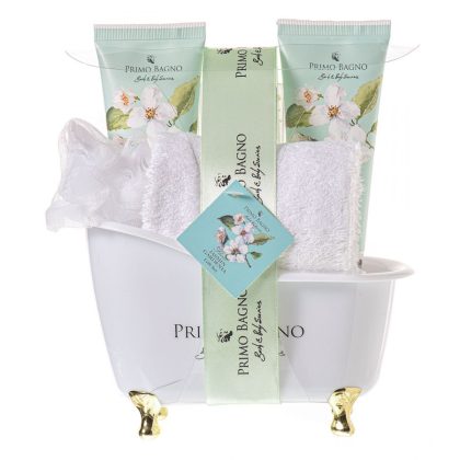 White Bathtub Jasmine & Gardenia (Shower Gel 100ml, Body Lotion 100ml, Bath Salts 100g, Sponge & Towel)