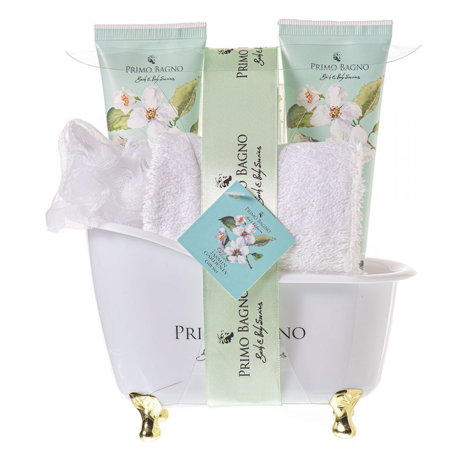 White Bathtub Jasmine & Gardenia (Shower Gel 100ml, Body Lotion 100ml, Bath Salts 100g, Sponge & Towel)