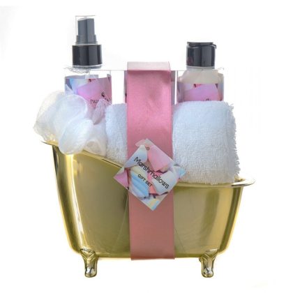 Bathtub Marshmallows B.mist 150ml+B.lotion 150ml+Bath Crystal 100g+Towel+Sponge