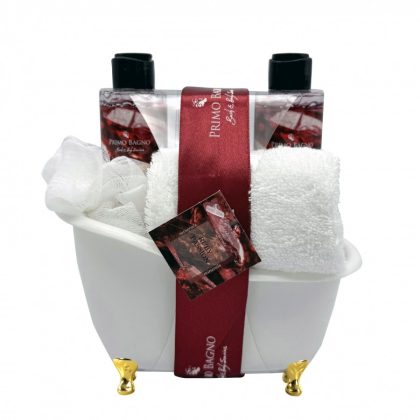 Black Bathtub Ruby Passion Shower Gel 150ml, Body Lotion 150ml, Bath Crystal 100g, Sponge & Towel