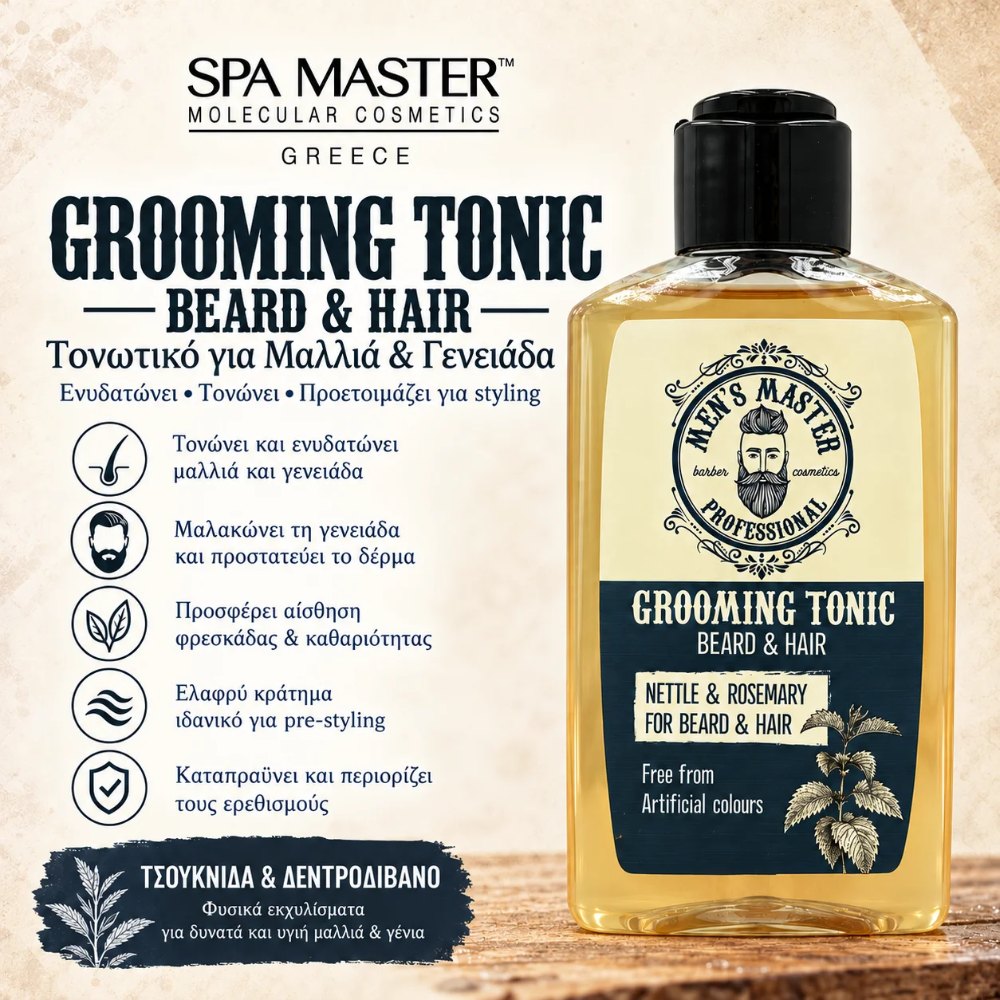 MEN'S MASTER Grooming Tonic Beard & Hair 120ml – Τονωτικό για Μαλλιά & Γενειάδα