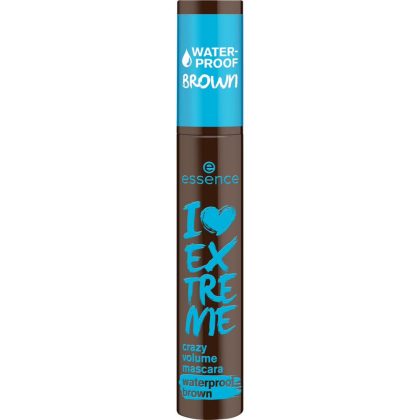 essence I LOVE EXTREME Crazy Volume Αδιάβροχη Μάσκαρα Brown 01 Cozy Brown 12ml